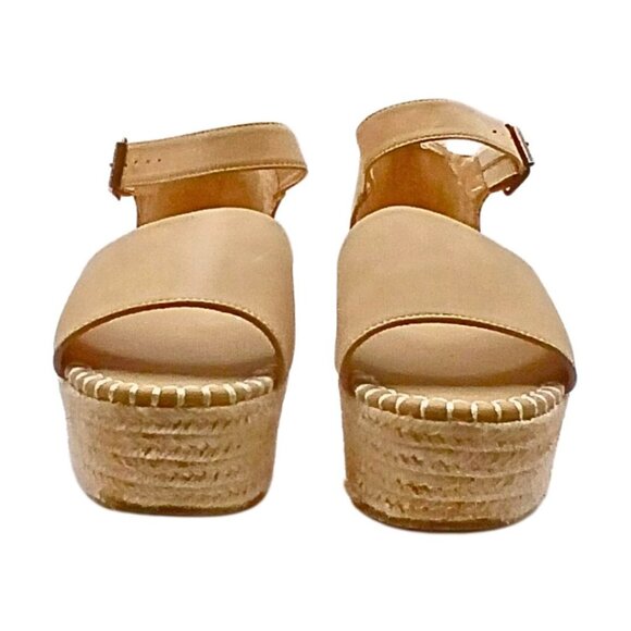 So Tan Womens Espadrille Wedge Sandals Size 10 Boho Chic Vegan Strap Open Toe - Picture 4 of 6
